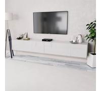 Meuble Tv 2 Pcs Aggloméré 120 X 40 X 34 Cm Blanc Brillant Blanc