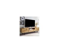 Meuble TV 2 portes 1 tiroir 160x43x46 cm naturel