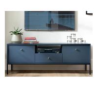 Meuble TV - 2 portes, 1 tiroir et 1 niche - Bleu - BOGDAN