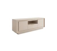 Meuble TV 2 portes 1 tiroirs 1 niche Cachemire piètement socle - AZONTO -