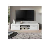 Meuble TV 2 portes 160x40x37 cm blanc - JAMO
