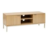 5five Meuble TV Tasso – 2 placards, passe-câbles, effet bois naturel, fermeture silencieuse