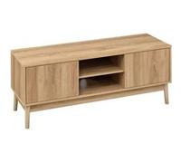 5five Meuble TV Abana 2 placards – Effet chêne naturel, fermeture silencieuse, passe-câbles