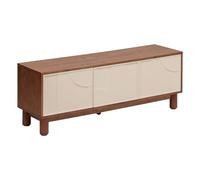 Atmosphera – Meuble TV JILANI – 2 portes, 1 tiroir, design en relief – Marron et beige