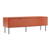Oviala Meuble TV 2 Portes en Acier et MDF décor mélaminé 150 cm Orange
