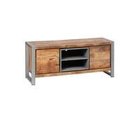 Meuble TV 2 portes en bois massif recy t acier patiné - MANGOVRE - ALTOBUY Bois
