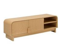 Atmosphera – Meuble TV Lee – 2 portes, 1 étagère effet bouleau – Beige 140x40 cm