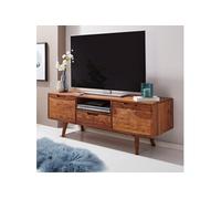 Meuble TV 2 portes et 1 tiroir 135x45x51 cm en sheesham massif