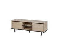 Meuble TV 2 portes et niches centrales aspect bois finition Urban Oak - BONNIE -