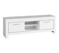 DENAE - Meuble TV 2 Portes L160cm Laqué Blanc Brillant -