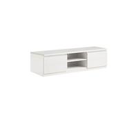 Meuble TV 2 Portes Laqué Blanc Brillant - DEYTON -