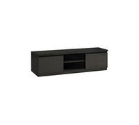 Meuble TV 2 Portes Laqué Noir Brillant - DEYTON -