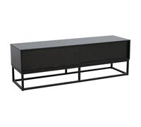 Meuble TV 2 portes rectangulaire L140 cm noir Jasper - Oviala