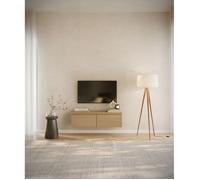 Meuble TV 2 portes -suspendu - BEMMI- 100 cm - chêne de Lindberg