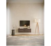 Selsey Bemmi Étagère Suspendue 28,4 x 100 x 31,8 cm, Meuble TV Bas, en Noyer Wisconsin, Panneau de Particules de qualité supérieure avec Bords ABS, Deux Compartiments à Rabat, revêtement en mélamine