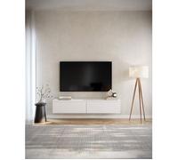 Meuble TV 2 portes -suspendu - BEMMI- 150 cm - blanc