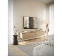 Meuble TV 2 portes -suspendu - BEMMI- 175 cm - chêne de Lindberg