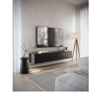 Meuble TV 2 portes -suspendu - BEMMI- 175 cm - noir