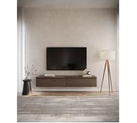 Meuble TV 2 portes -suspendu - BEMMI- 175 cm - noyer du Wisconsin