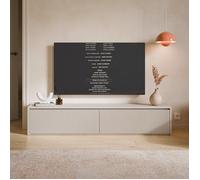 Meuble TV 2 portes - VEMMI - Gris cachemire - 180 cm