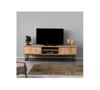 BOBOCHIC Meuble télé deux niches KOHI Marron Deux niches Pieds en métal Fonctionnel