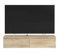 Meuble TV 2 tiroirs a suspendre ou a poser - LEVIATHAN - Décor Chene - 138,5 x 40 x 29 cm -