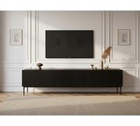 Meuble TV 200 cm KASHA Pieds noir noir BOBOCHIC Noir
