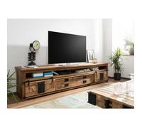 Meuble TV 260x50 Manguier laqué Whitewash RAILWAY N° 355