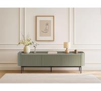 Meuble TV 3 portes 180 cm JAY effet tasseaux vert BOBOCHIC Vert