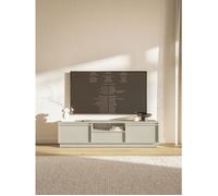 Selsey Meuble TV Evo Beige - Meuble Télévision 154 cm - Design Minimaliste - 2 Placards Fermés, 1 Tiroir, 1 Étagère Ouverte - Mat Écovenez, Système Push-to-Open - Passage de Câbles Intégré