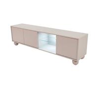 Meuble TV 3 portes et 2 niches avec LEDs - Beige - MYVARO