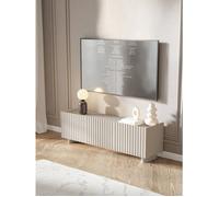 Selsey Meuble Tele Fiorra 144 x 38,3 x 49cm - Élégance et Fonctionnalité - Panneaux Stratifiés/MDF - Teinte Cachemire - Rangement Optimal et Gestion Câbles - Meuble de Télévision Salon Moderne