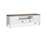 Meuble tv 3 tiroirs bronze bois blanc -