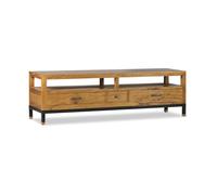 Meuble tv 3 tiroirs bronze bois marron -