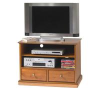 Meuble TV 32 Pouces - BEAUX MEUBLES PAS CHERS - Merisier - 2 Tiroirs - 2 Niches - Sur Roulettes