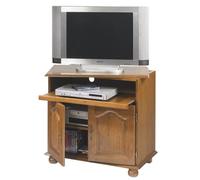 Meuble TV 32 Pouces Chêne Plateau Pivotant et Coulissant L 82 H 77 P 46.5 cm - L 82 x l 46.5 x H 77 cm