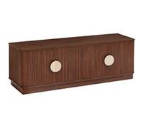 Meuble bas 4 portes 2 étagères Wany marron 140x40cm - Atmosphera createur d'interieur