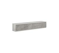 DEYTON - Meuble TV 4 Portes Laqué Blanc et Gris Marbré -