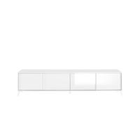 Meuble TV 4 portes SKY. Coloris blanc laqué, idéal pour un salon moderne