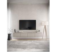Meuble TV 4 portes -suspendu - BEMMI- 200 cm - greige