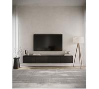 Meuble TV 4 portes -suspendu - BEMMI- 200 cm - noir