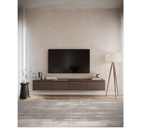 Meuble TV 4 portes -suspendu - BEMMI- 200 cm - noyer du Wisconsin