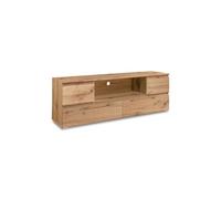 Meuble TV 4 tiroirs 160x40,1x53 cm chêne - MITZ