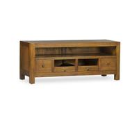 Meuble tv 4 tiroirs bronze bois marron -