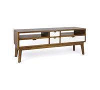 Meuble tv 4 tiroirs bronze bois marron -