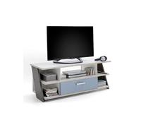 Meuble TV 5 Niches "Anoya" 135cm Chêne & Blanc