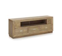 Meuble tv 5 tiroirs bronze bois marron -