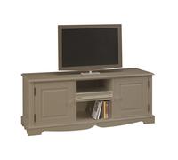Meuble TV 60 Pouces - ACTUAL DIFFUSION - Taupe - 2 Portes - 6 Niches - 142.4 x 55.5 x 46 cm