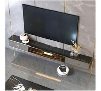 Meuble TV 70,5/78,7/86,6 cm - Étagère flottante en bois avec dessus de table en ardoise pour téléviseurs, support mural pour console multimédia avec rangement - Support TV de grande capacité (220 x 23