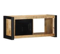 vidaXL Meuble TV 80x30x35 cm Bois Massif de manguier Brut, Banc TV, Meuble HiFi, Centre de Divertissement, Buffet TV, Meuble multimédia, Console TV